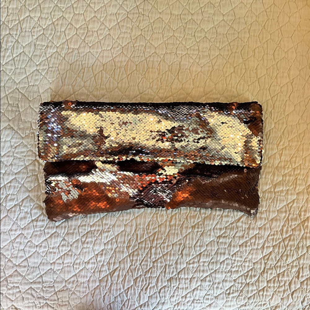 Metallic sequined Heidi Merrick clutch